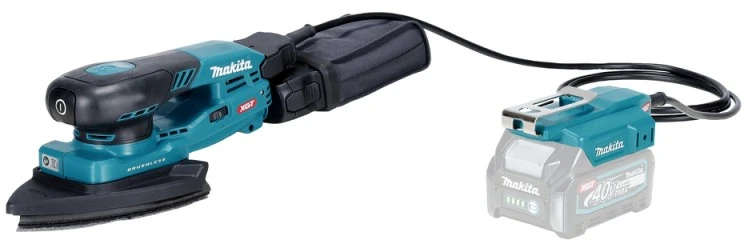 Makita BO006CGZ Akumuliatorinis vibracinis šlifuoklis XGT 40V, Trikampis 100X150mm, AWS (be AWS lusto), Be akumuliatorių ir kroviklio!