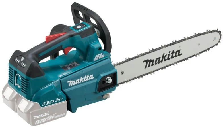 Grandininis pjūklas Makita DUC356Z Cordless chain saw, 2X18V, BL-motor 350mm, 20 m/s. (TOP HANDLE) be akumuliatoriaus ir kroviklio