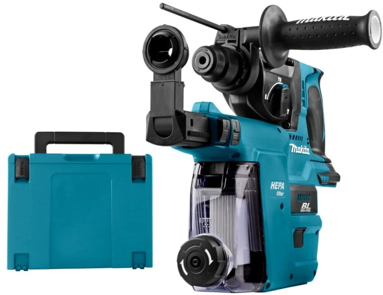 Makita Akumuliatorinis perforatorius DHR242ZJW, 18 V, SDS-PLUS, 2,0J LED, VACUUM, Be akumuliatorių ir kroviklio