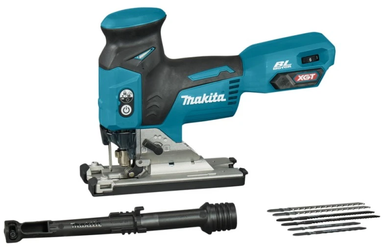 Makita JV001GZ Akumuliatorinis siaurapjūklis XGT 40V, bešepetėlinis variklis, 800-3500min¹, 26mm, "Z" versija - komplektuojamas be akumuliatoriaus ir kroviklio