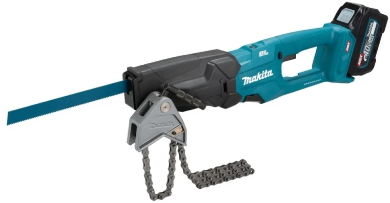 Makita JR003GZ Reciprocating saw XGT, 26mm pjūklelio eiga; su grandininu kreipiamuoju laikikliu; bešepetėlinis variklis, "Z" versija - komplektuojamas be akumuliatoriaus ir kroviklio