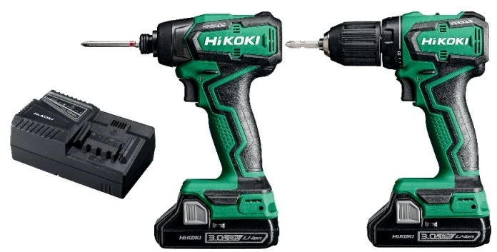 HiKOKI Akumuliatorinių įrankių rinkinys KC18DD, 18V, WH18DD + DS18DD + 2x3.0Ah + lagaminas