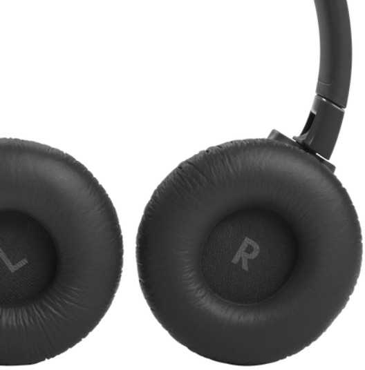 Belaidės ant ausų uždedamos triukšmą slopinančios ausinės JBL Tune 660NC, Juodos