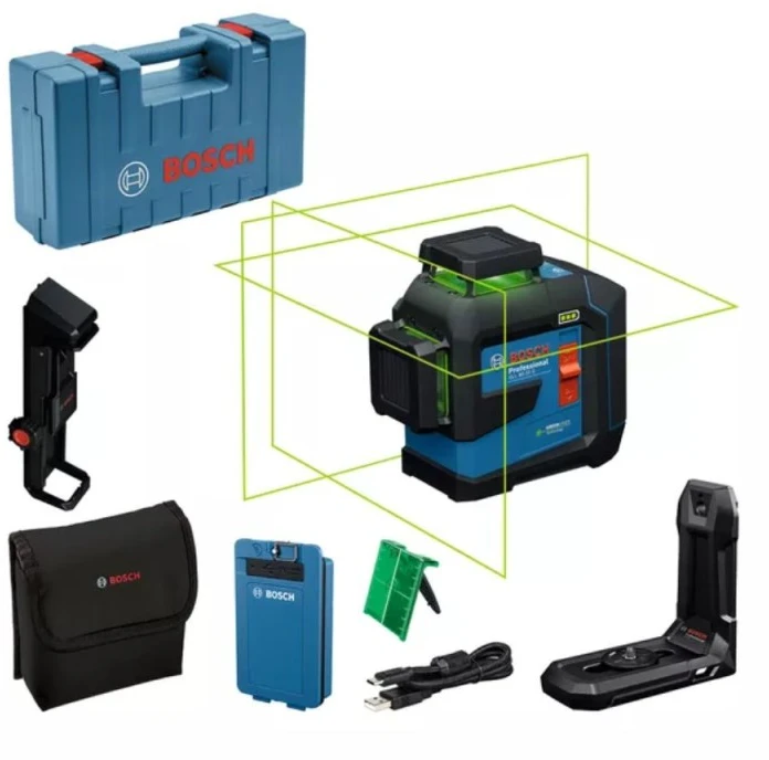 Bosch  Linijinis lazerinis nivelyras GLL 80-33 G lagamine su universaliu laikikliu LB 10 (0601065501)