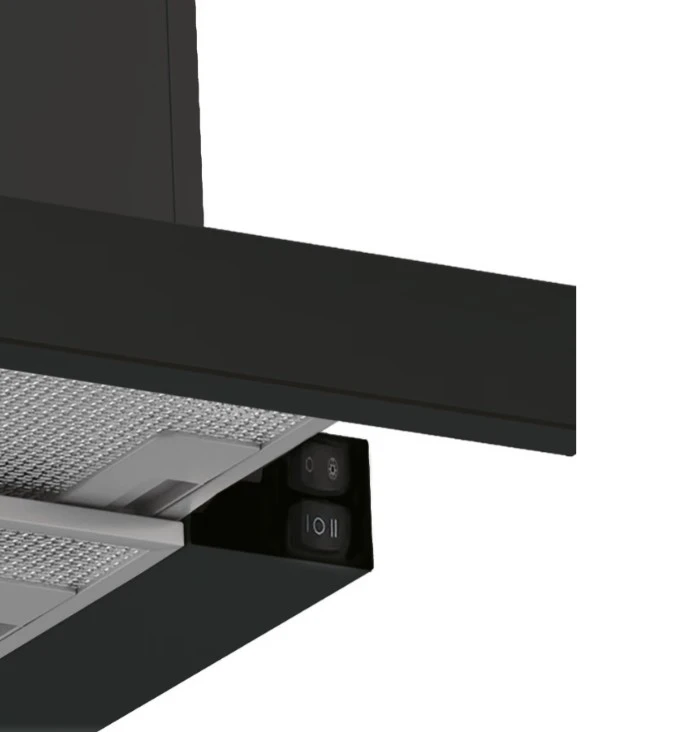 Gartraukis Candy Saldainių gaubtas | CBT60RBG | Teleskopinis | C energijos vartojimo efektyvumo klasė | Plotis 60 cm | 402 m³/h | Mechaninis | LED | Juodas