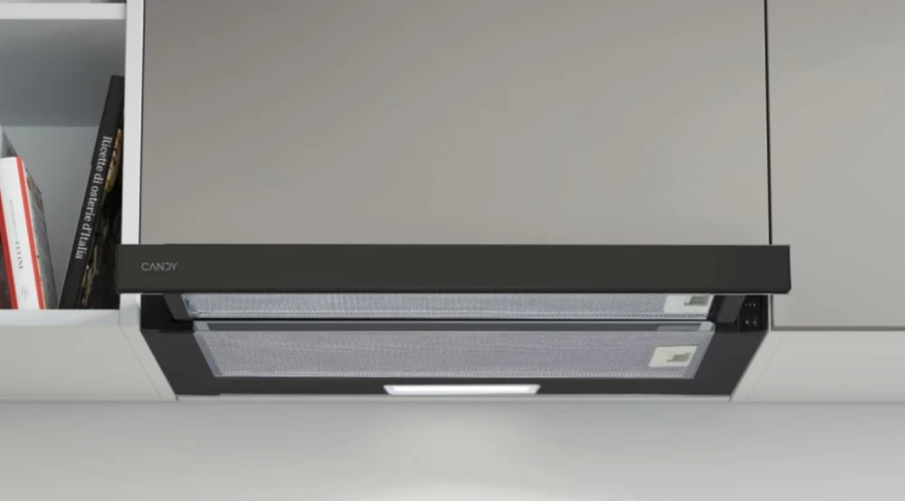 Gartraukis Candy Saldainių gaubtas | CBT60RBG | Teleskopinis | C energijos vartojimo efektyvumo klasė | Plotis 60 cm | 402 m³/h | Mechaninis | LED | Juodas