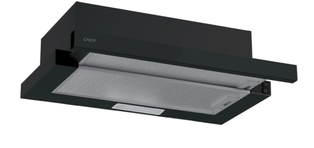 Gartraukis Candy Saldainių gaubtas | CBT60RBG | Teleskopinis | C energijos vartojimo efektyvumo klasė | Plotis 60 cm | 402 m³/h | Mechaninis | LED | Juodas