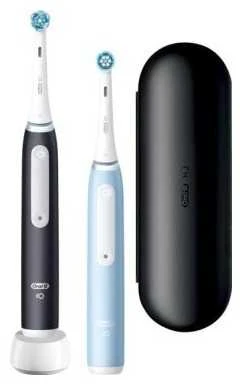 Braun iOG3d.2i6.2K Oral-B iO3 Elektrinis Dantų Šepetėlis Matt Juodas/Ice Mėlyna Duo Pack Edition