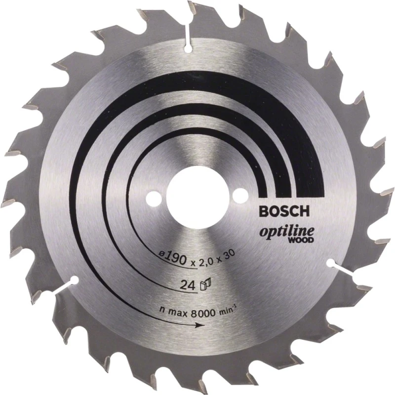 Bosch pjovimo diskas medienai 190x2,0x30 T24 Optiline Wood