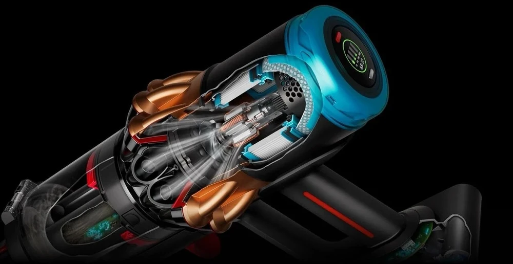 Drėgno ir sauso valymo belaidis dulkių siurblys Dyson „V16 Piston Animal Submarine“, vario/juodos matinės spalvos