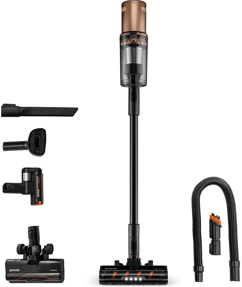 „Gorenje“ dulkių siurblys | SVC259449NDCO | Belaidis veikimas | Rankinis siurblis | 350 W | 25,9 V | Veikimo laikas (maks.) 60 min. | Matinio vario spalvos