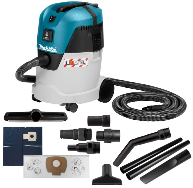 MAKITA Dulkių siurblys VC2512L 1000W 25L, su elektros lizdu, pusiau automatinis filtro valymas