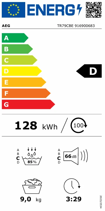 Džiovyklė AEG TR79CBE