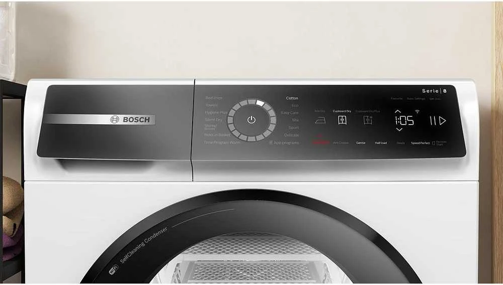 Bosch WQB246DLSN Serija 8, Džiovyklė su šilumos siurbliu, 9kg