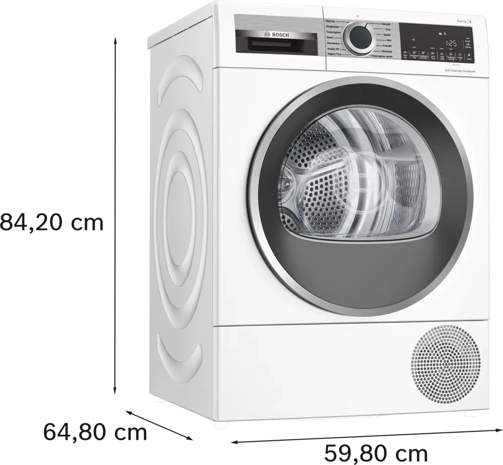 Džiovyklė su šilumos siurbliu BOSCH WQG245DBSN, 9kg