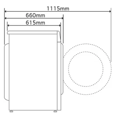 LG džiovyklė | RHX5009TBB | Energijos vartojimo efektyvumo klasė B | Priekinis pakraunamas | 9kg | Šilumos siurblys | LED | 66 cm pločio | Wi-Fi | Matinis juodas