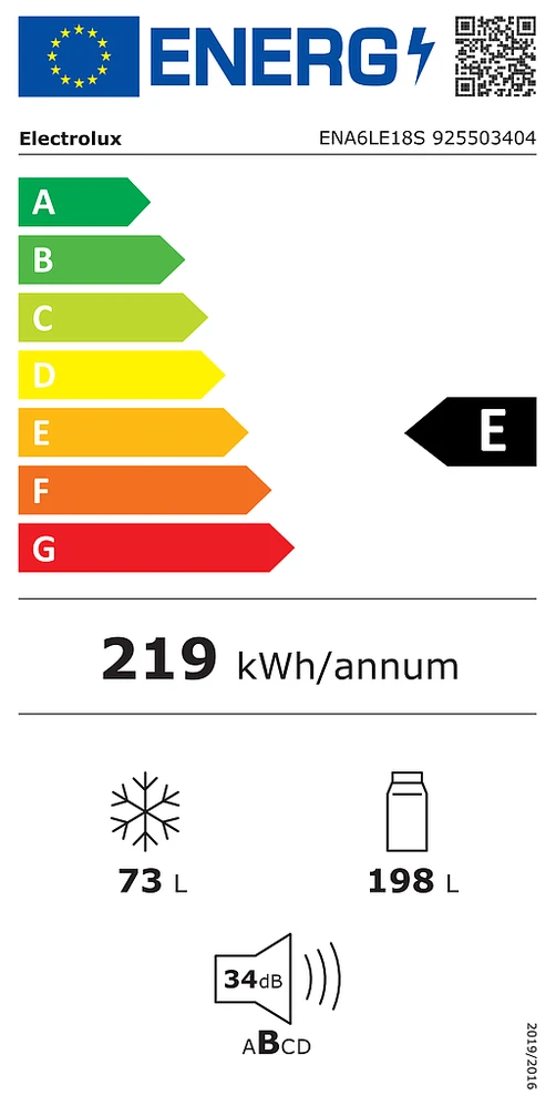 Įmontuojamas šaldytuvas su šaldikliu Electrolux ENA6LE18S