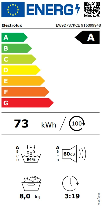 Džiovyklė Electrolux EW9D787KCE