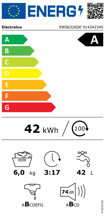 Skalbimo mašina Electrolux EWS6326DE