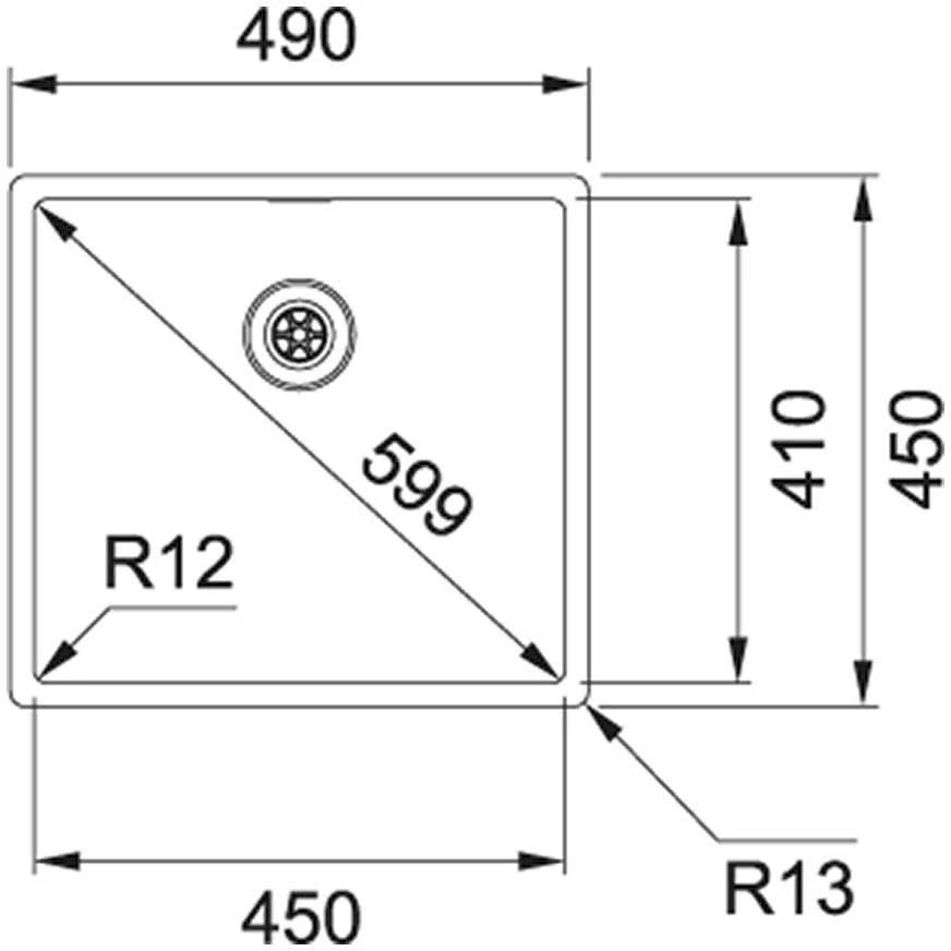 Nerūdijančio plieno plautuvė Franke Box, BXX 210/110-45, rankinis ventilis