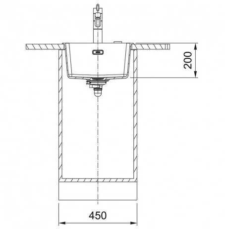 Po stalviršiu montuojama granitinė plautuvė Franke Maris, MRG 110-37, Juoda matinė, juodas rankinis ventilis