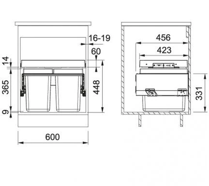 Šiukšliadėžė Franke Sorter FX 60 26-26, 121.0557.764