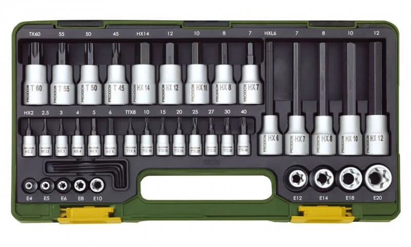 Galvučių rinkinys 1/4", TX ir HX 41 dalies PROXXON