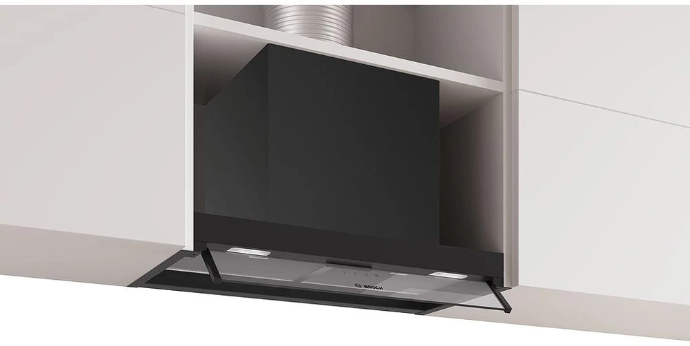 Bosch DBB65CC60 Serija 4, Integruojamasis kamino tipo gartraukis, 60 cm, Matinė juoda