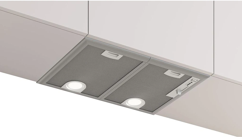 Bosch Serie 4 DHL555BM gartraukis Built-in Metallic, Sidabrinis 604 m³/h