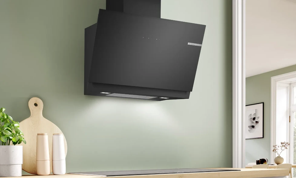 Bosch DWK81AN60 Serija 8, Prie sienos montuojamas gartraukis, 80 cm, skaidrus stiklas su juodu atspaudu, Juoda