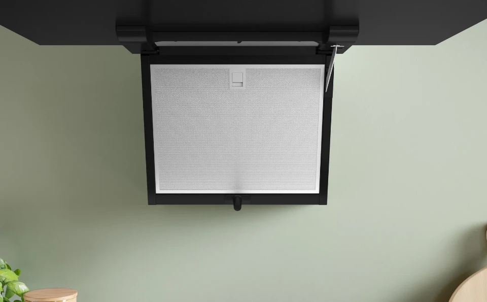 Bosch DWK87FN60 Serija 4, Prie sienos montuojamas gartraukis, 80 cm, skaidrus stiklas su juodu atspaudu, Juoda