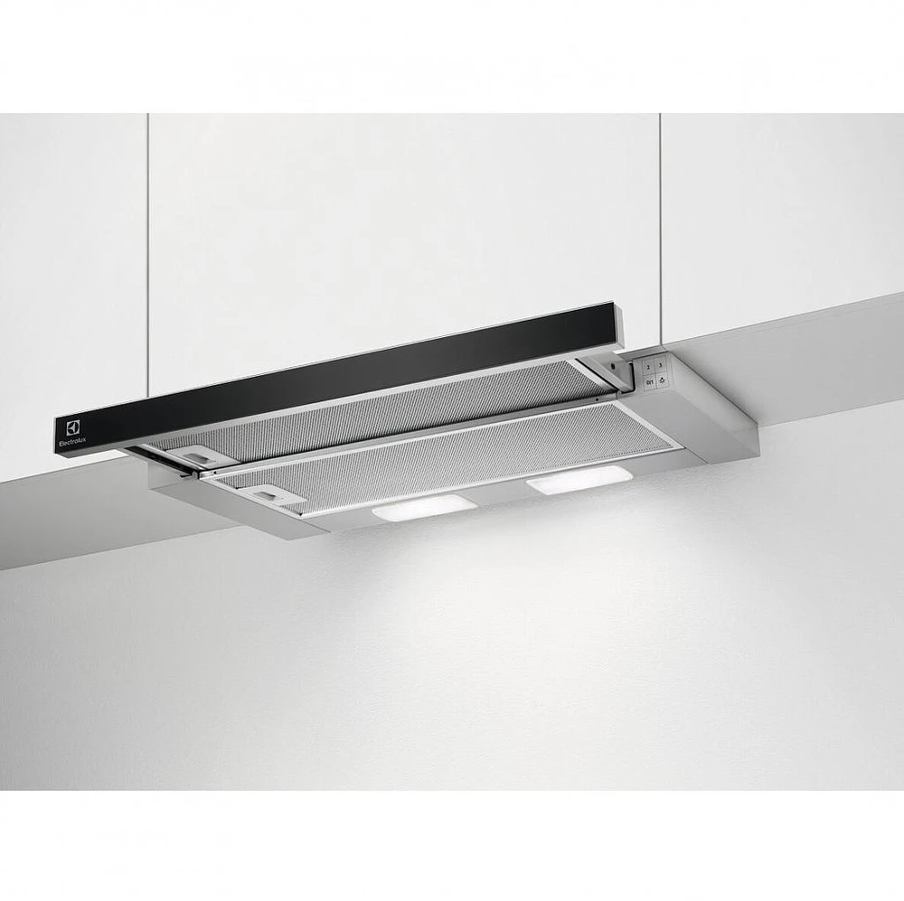 Ištraukiamas gartraukis Electrolux LFP326AB su juodo stiklo priekine panele