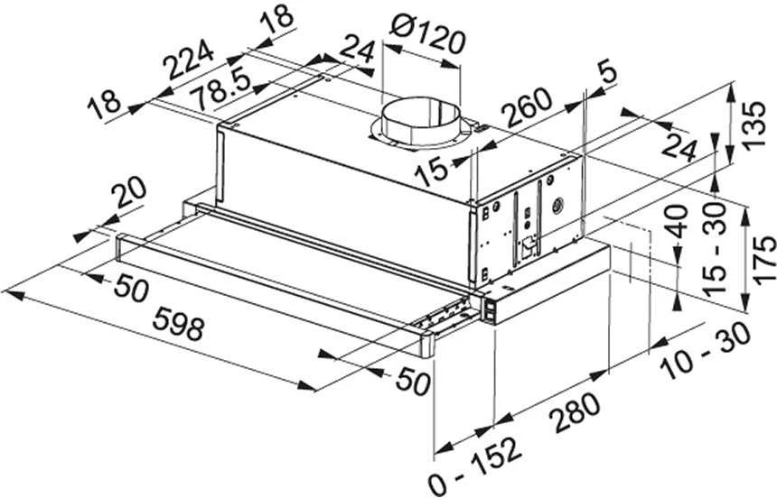 Įmontuojamas gartraukis Franke Telescopic Glass FTC 601 WH GL, 110.0439.277, baltas stiklas