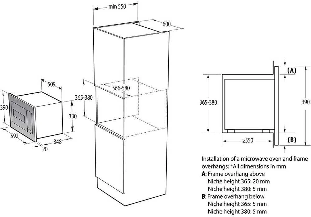 Įmontuojama mikrobangų krosnelė su griliumi Gorenje BM235G1SYW
