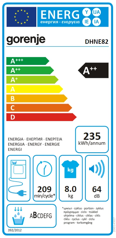 Džiovyklė Gorenje DHNE82