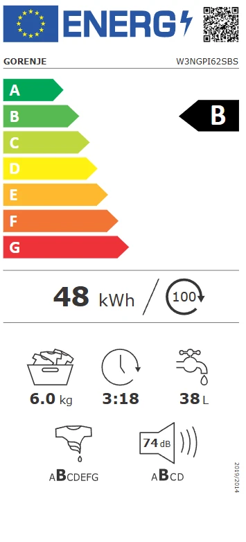 Skalbimo mašina Gorenje W3NGPI62SBS