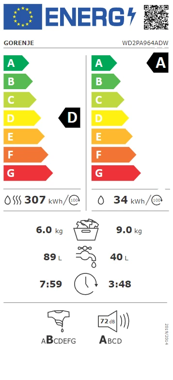 Skalbimo mašina Gorenje WD2PA964ADW