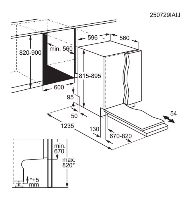 Įmontuojama indaplovė 60 cm AEG GI8200A2TN