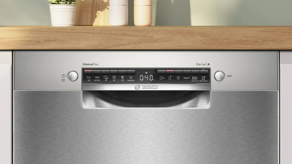 Bosch SMU4HKI72S Serija 4, Indaplovė, montuojama iš apačios, 60 cm, Matēts tērauds ar anti-fingerprint pārklājumu