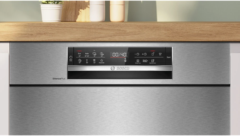 Bosch SMU6ECS12E Serija 6, Indaplovė, montuojama iš apačios, 60 cm, Šlifuotas plienas