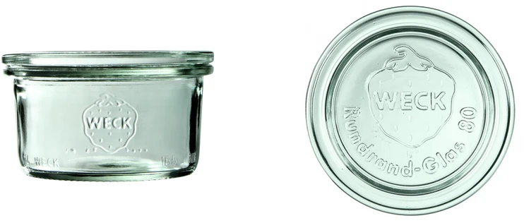 Weck Stiklainis, 165 ml, su dangteliu, Mini-Sturz, 12 vnt.