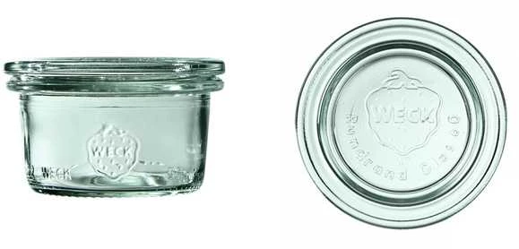 Weck Stiklainis, 50 ml, su dangteliu, Mini-Sturz, 12 vnt.