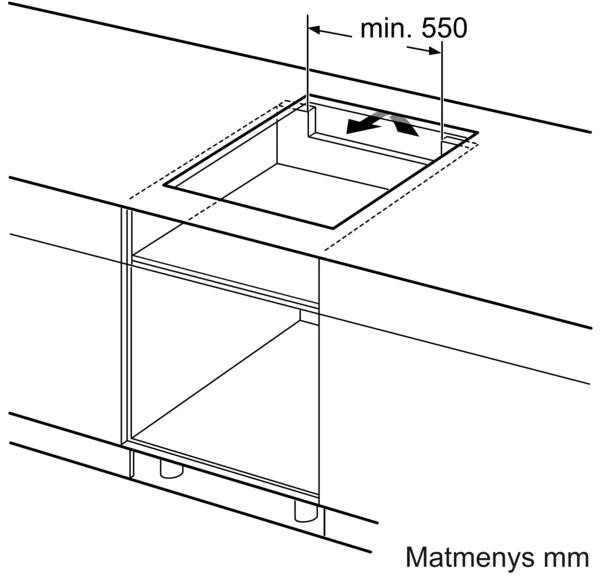 Bosch PIE611BB5E Serija 4, Indukcinė kaitlentė, 60 cm, Juodas, kaitlentė be rėmo