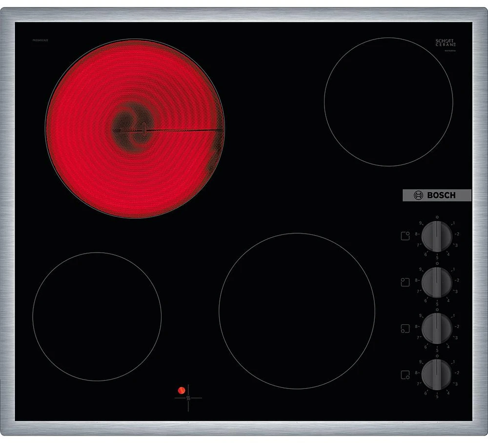 Bosch PKE645CA2E Serija 2, Elektrinė kaitlentė, 60 cm, kaitlentė su plieniniu rėmu