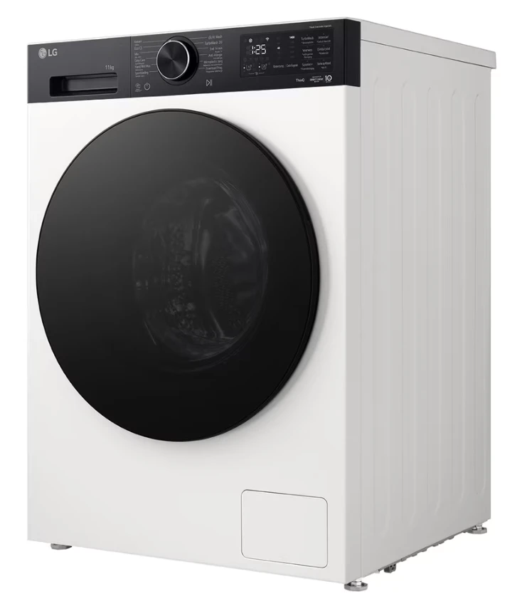 LG | Skalbimo mašina | F4X5011THB | Energy efficiency class A | Front loading | Skalbimo talpa 11 kg | 1400 RPM | Gylis 57 cm | Plotis 60 cm | Ekranas | LED | Steam function | Direct drive | Wi-Fi | Baltas