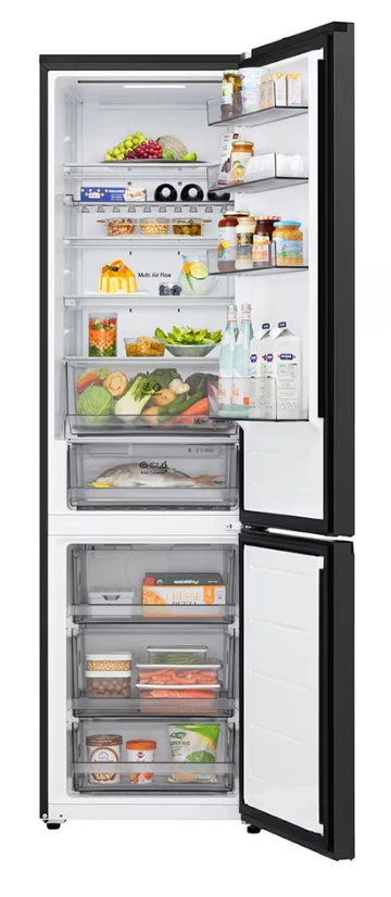 LG Šaldytuvas | GBBS322CEV | Energy efficiency class C | Free standing | Combi | Height 203 cm | Šaldytuvas net capacity 262 L | Šaldiklis net capacity 113 L | Ekranas | 34 dB | Juodas