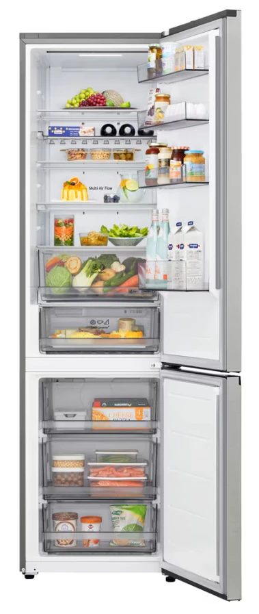 LG Šaldytuvas | GBBS322CPY | Energy efficiency class C | Free standing | Combi | Height 203 cm | Šaldytuvas net capacity 262 L | Šaldiklis net capacity 113 L | Ekranas | 34 dB | Prime Sidabrinis