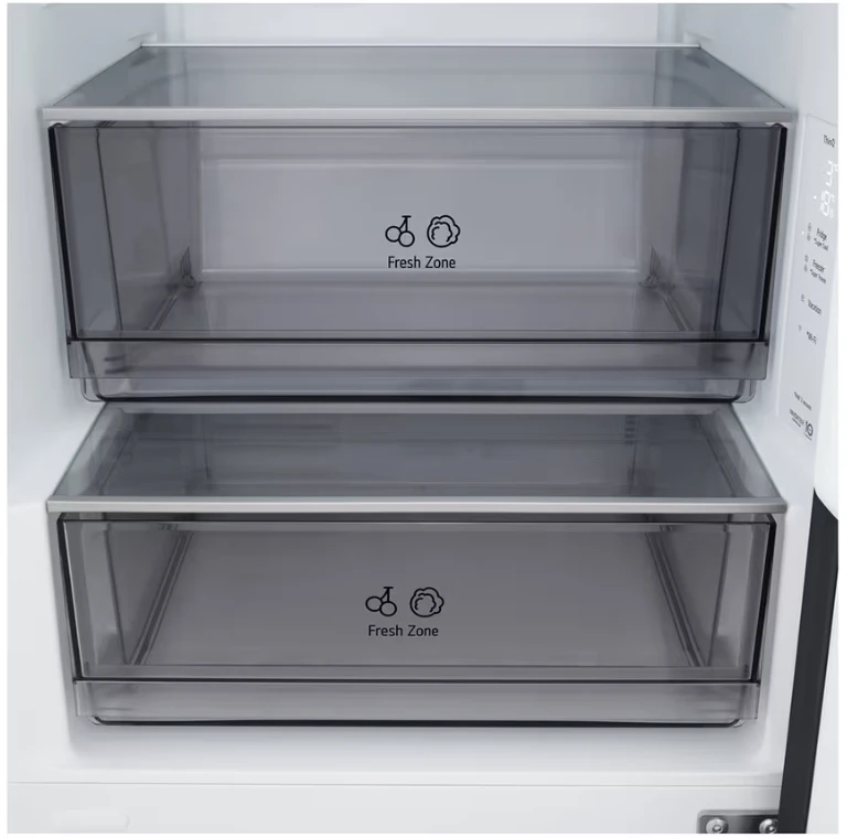 LG Šaldytuvas | GBBSJ10EEP | Energy efficiency class E | Free standing | Combi | Height 186 cm | No Frost system | Šaldytuvas net capacity 220 L | Šaldiklis net capacity 113 L | Ekranas | 35 dB | Essence Matte Juodas