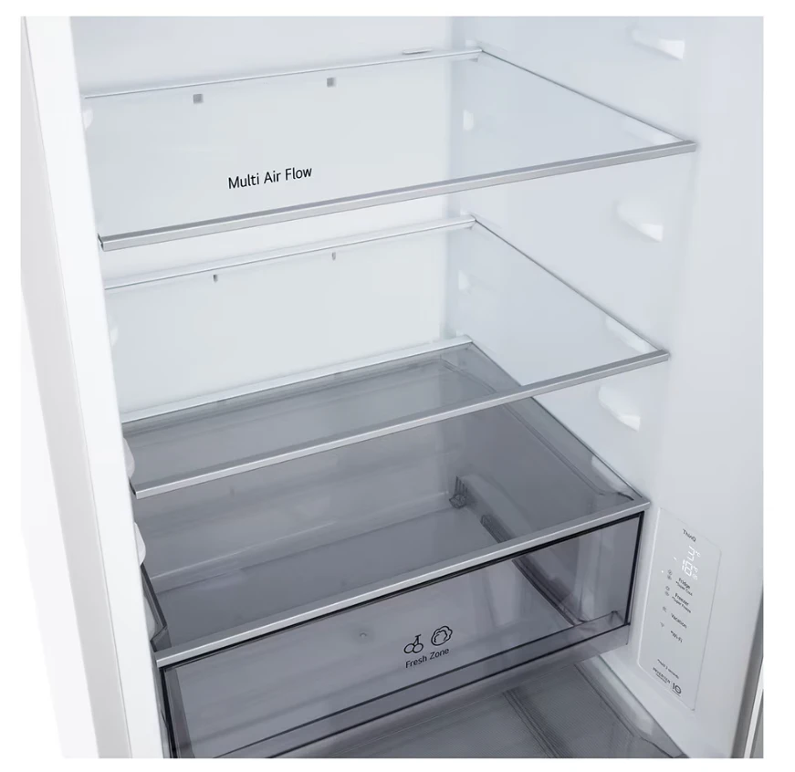 LG Šaldytuvas | GBBSJ10ESW | Energy efficiency class E | Free standing | Combi | Height 186 cm | Šaldytuvas net capacity 220 L | Šaldiklis net capacity 113 L | Ekranas | 35 dB | Baltas