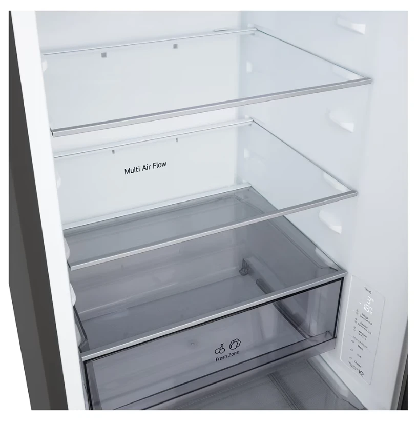 LG Šaldytuvas | GBBSJ1CCEP | Energy efficiency class C | Free standing | Combi | Height 186 cm | Šaldytuvas net capacity 220 L | Šaldiklis net capacity 113 L | Ekranas | 34 dB | Juodas